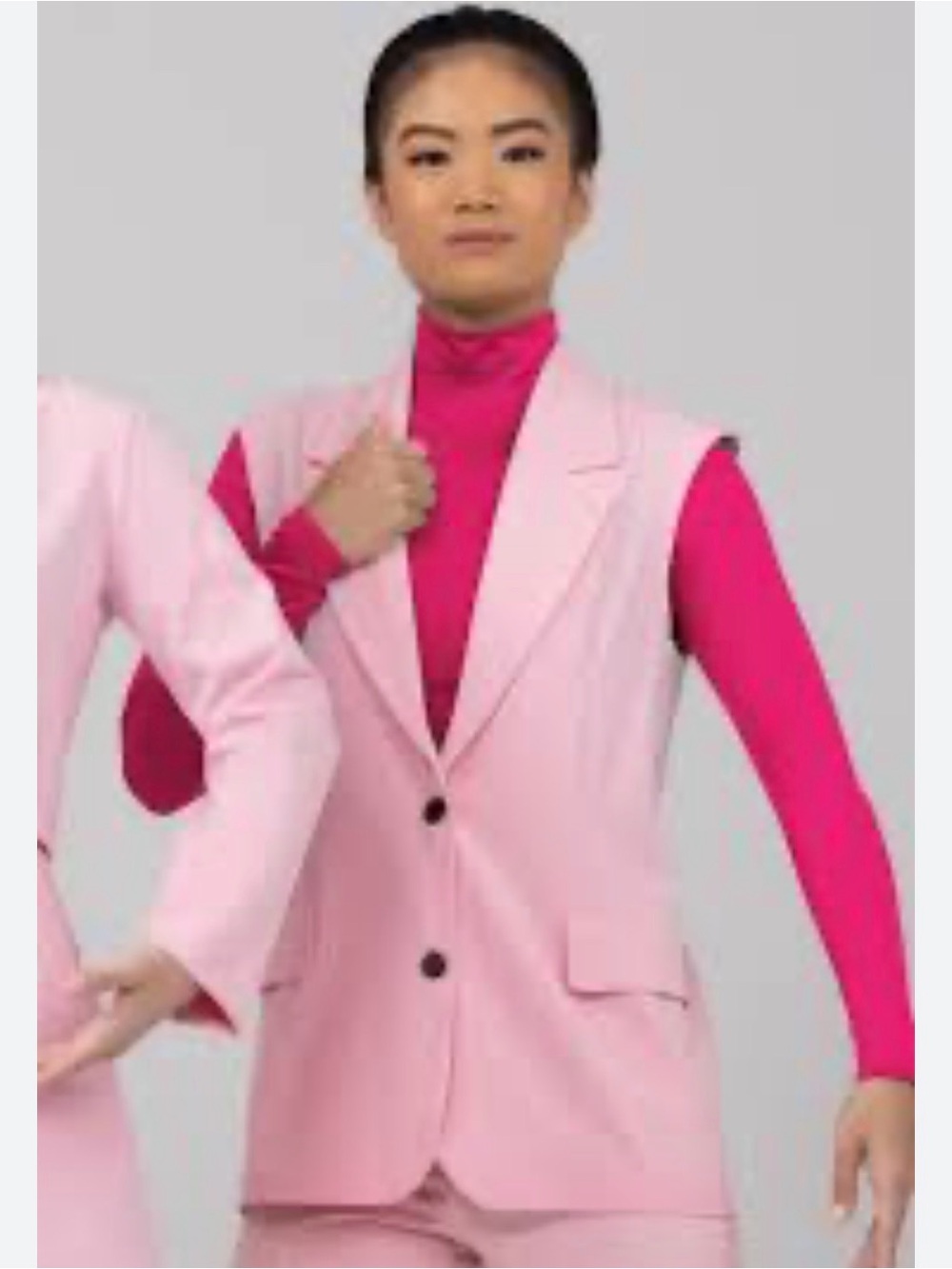 Weissman Light Pink Sleeveless Blazer Vest
